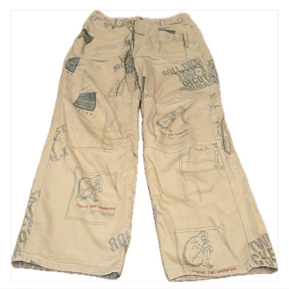 Rare Marithe Francois Girbaud printed khakis / jeans
Vintage baggy wide leg
